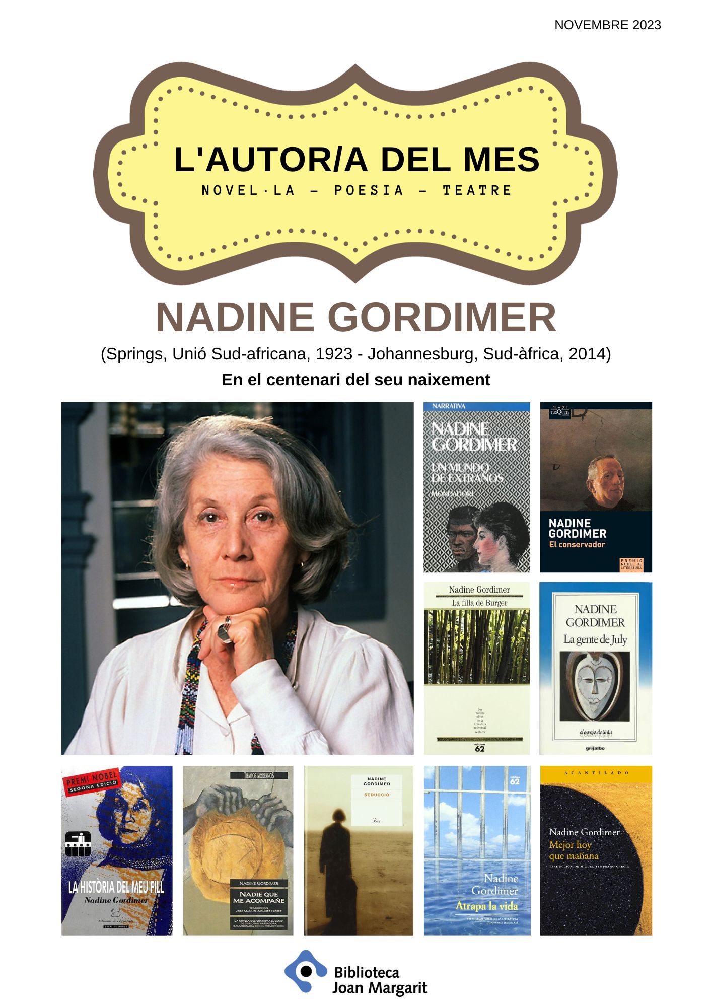 Read more about the article Autora del mes: Nadine Gordimer