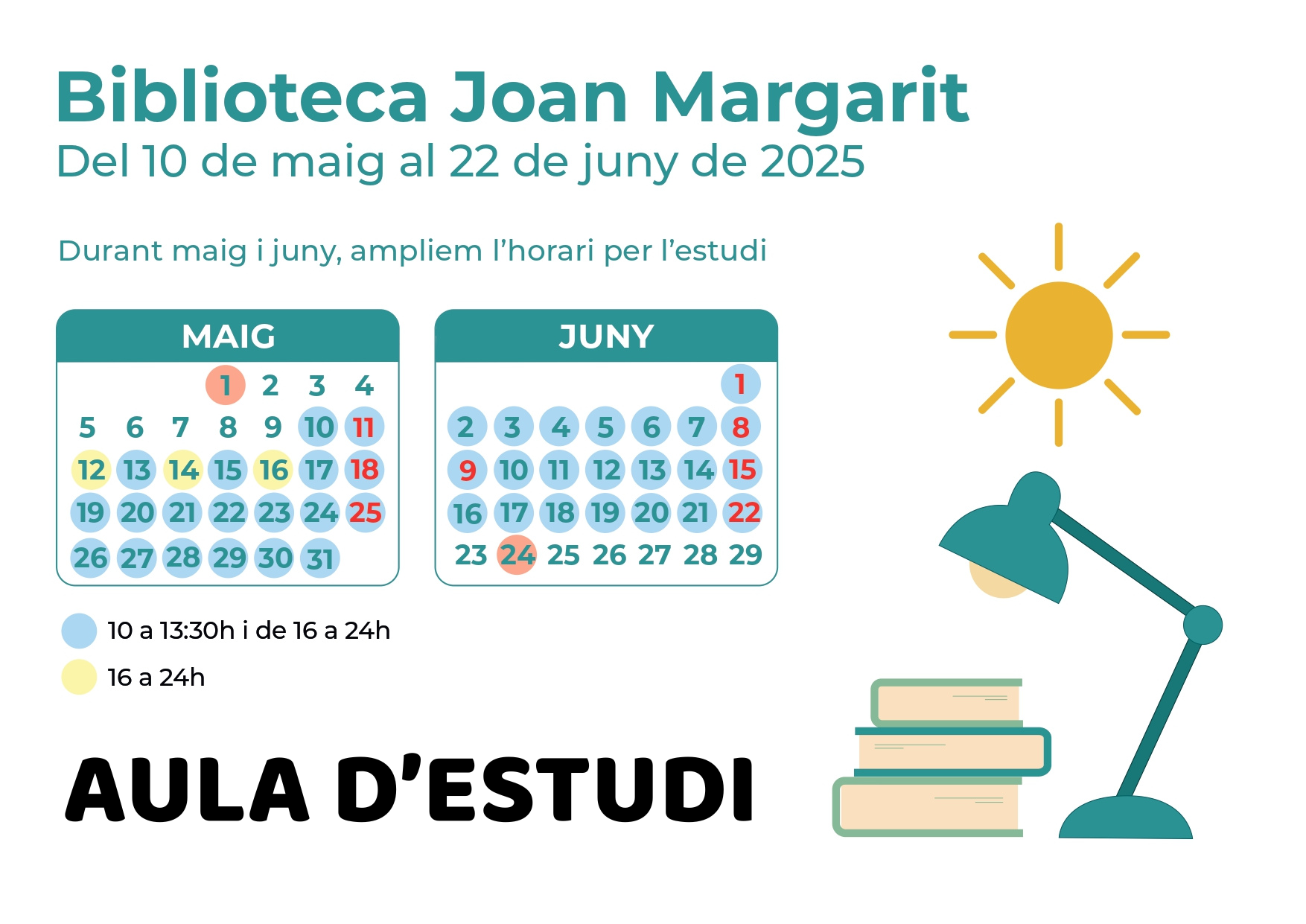 Més informació sobre l'article Aula d’estudi maig-juny 2025