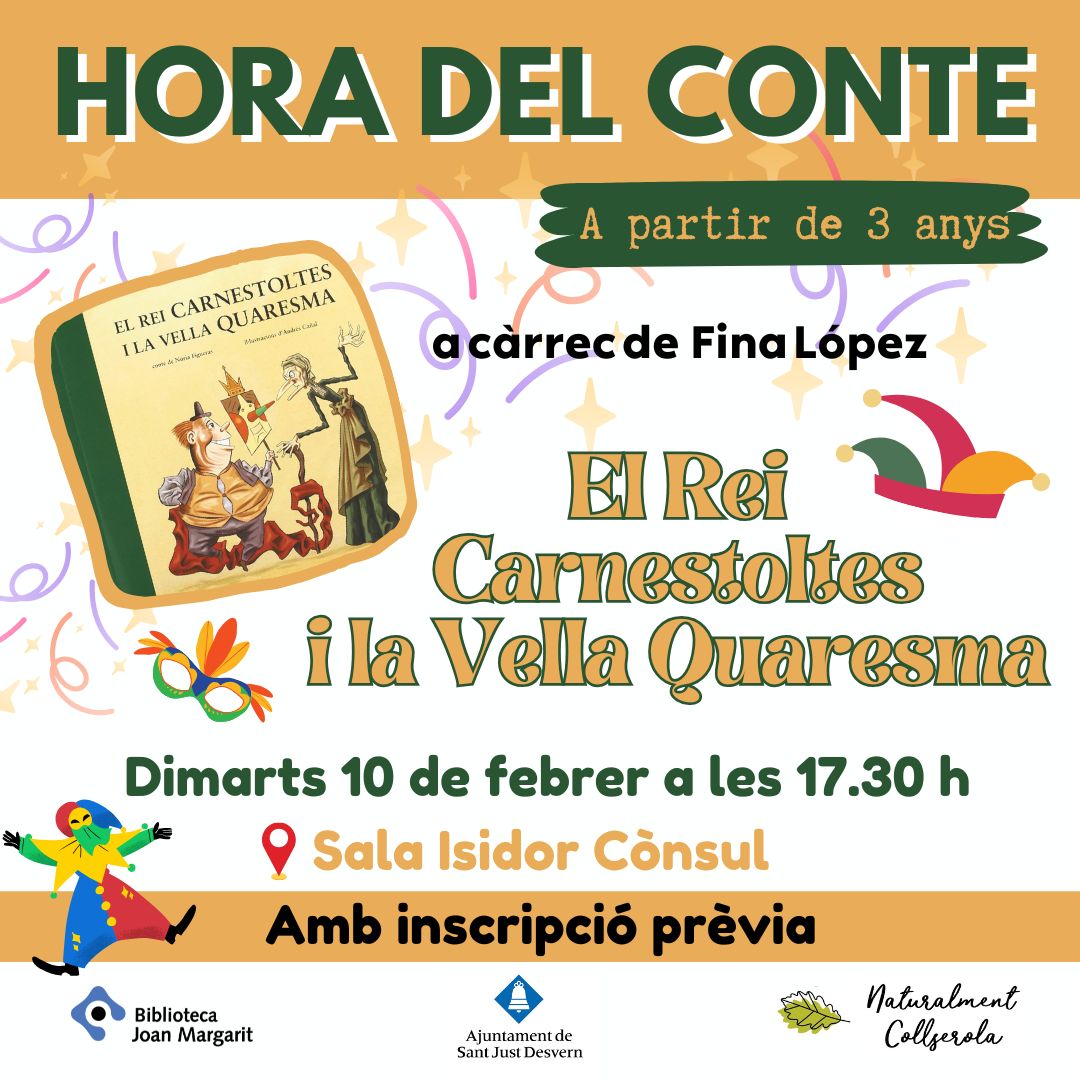 Més informació sobre l'article Hora del conte: El Rei Carnestoltes i la Vella Quaresma