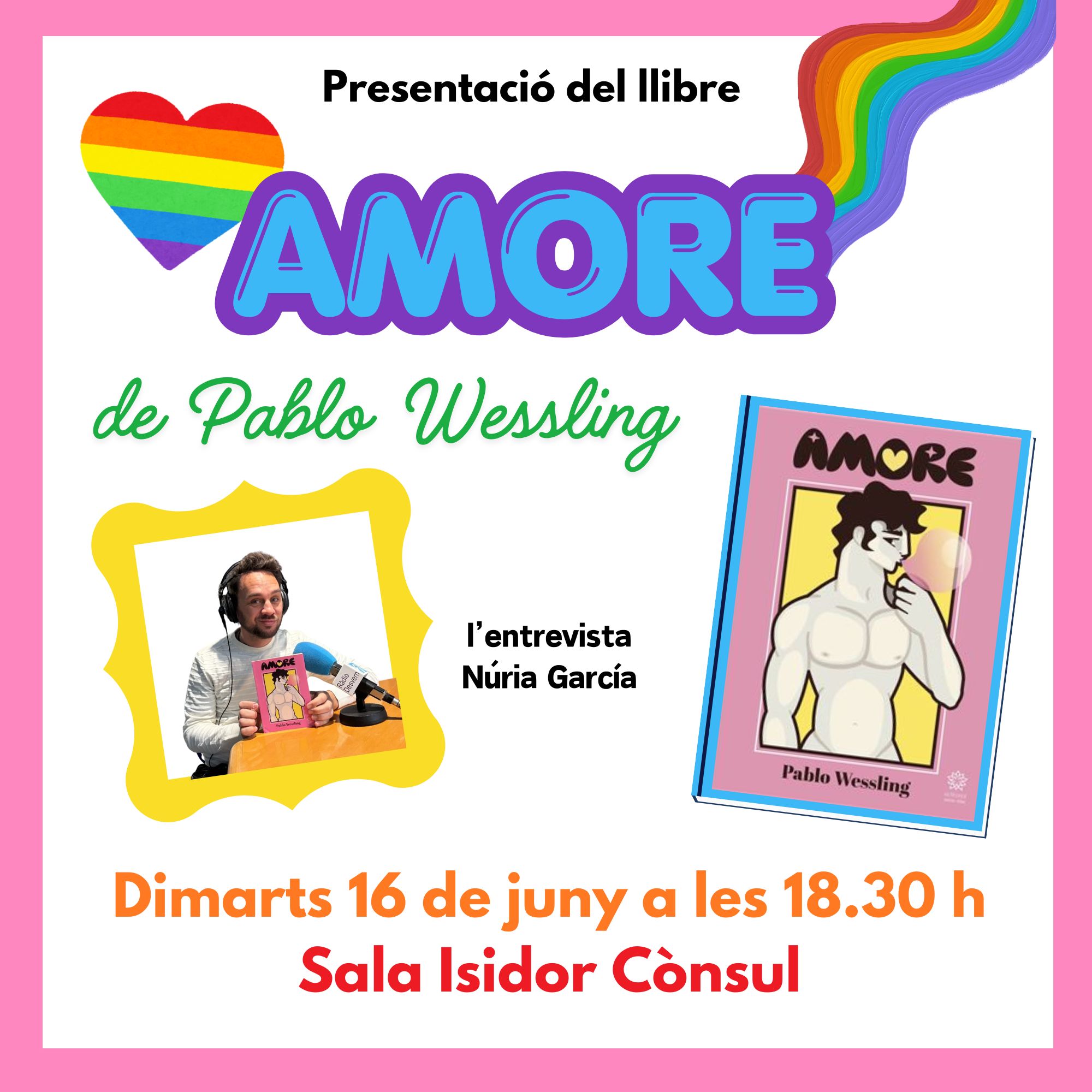 Més informació sobre l'article Presentació del llibre “Amore” de Pablo Wessling