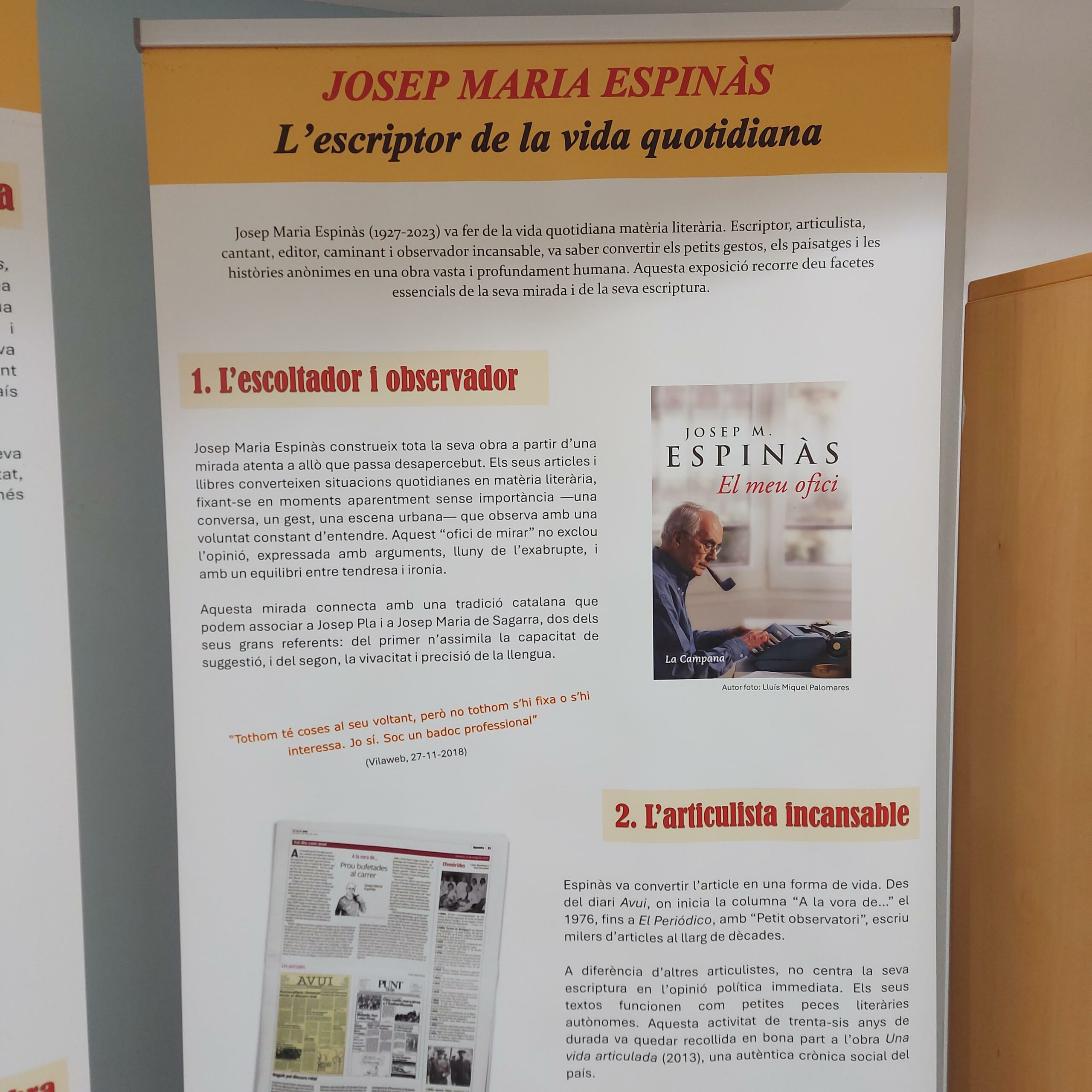 Més informació sobre l'article Exposició sobre Josep Maria Espinàs